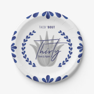 Taco' Bout 30   Blue/Silver Tequila Plates