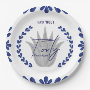 Taco' Bout 40 Blue/Silver Tequila Paper Plates