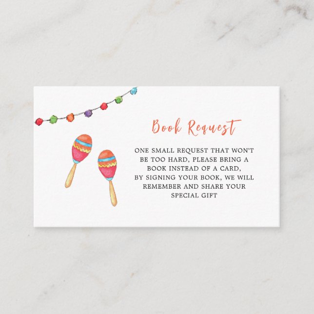 Taco Bout a Baby, Baby Shower Book Request Enclosure Card (Front)