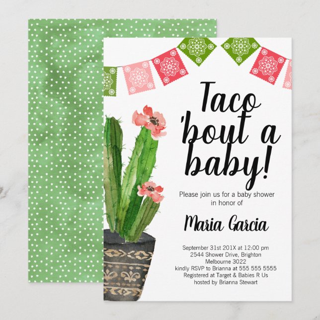 Taco Bout A Baby baby Shower Invitation (Front/Back)