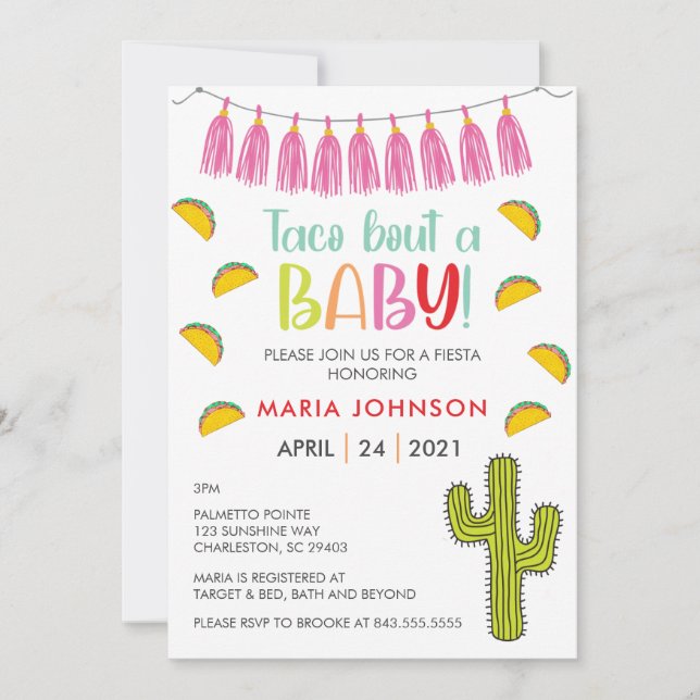 Taco Bout A Baby Baby Shower Invitation (Front)