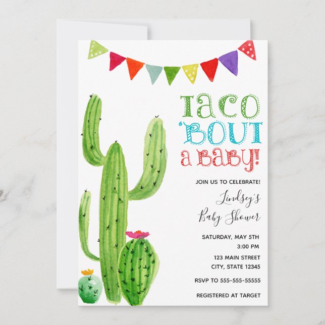 Taco bout a baby! Birthday invitation (Front)