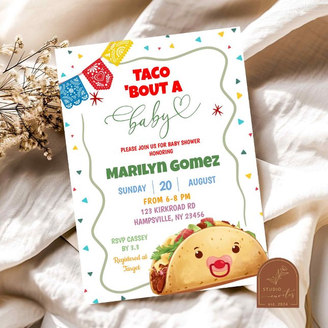 Taco Bout A Baby Boy Mexican Fiesta Baby Shower Invitation (Creator Uploaded)