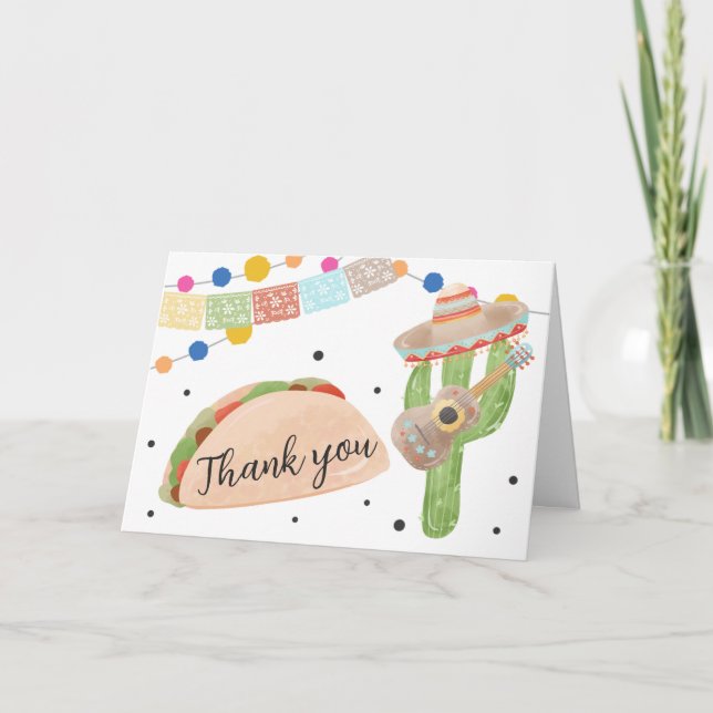 Taco Bout A Baby Cactus Baby Shower  Thank You Card (Front)