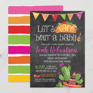 Taco bout a Baby - Chalkboard Baby Shower Invitation