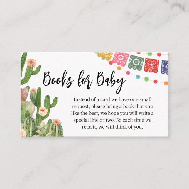 Taco Bout A Baby Fiesta Baby Shower Books for Baby Enclosure Card (Front)