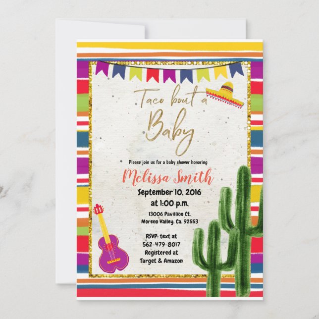 Taco 'Bout A Baby Fiesta Baby Shower Invitation (Front)