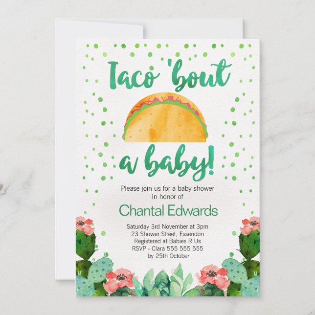 Taco 'Bout A Baby Fiesta Baby Shower Invitation (Front)