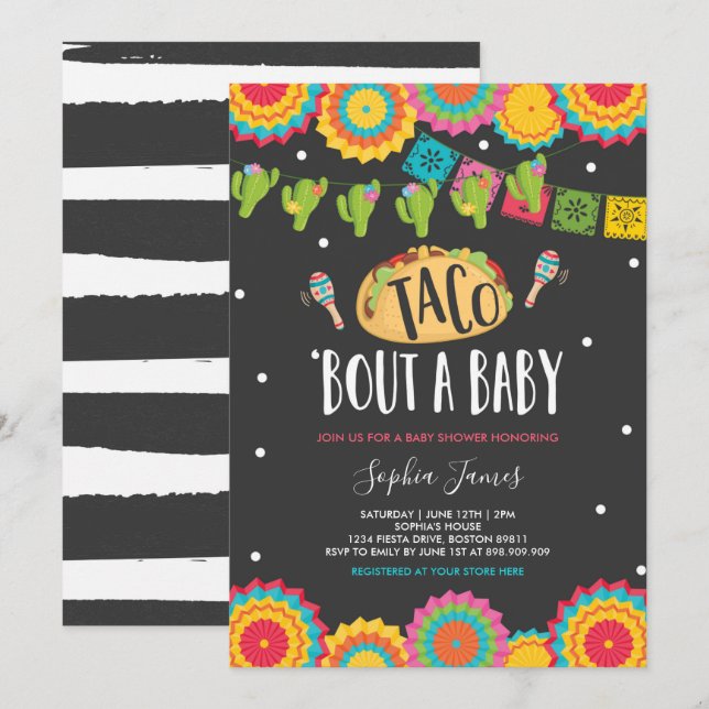 Taco 'Bout A Baby Fiesta Baby Shower Invitation (Front/Back)