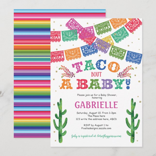 Taco bout a Baby, Fiesta Baby Shower Invitation (Front/Back)