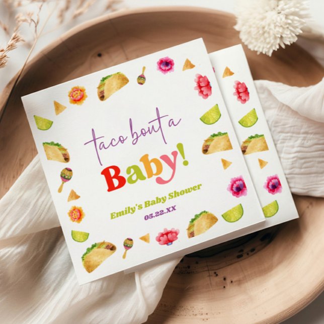 Taco Bout A Baby! Fiesta Baby Shower Napkin (Creator Uploaded)