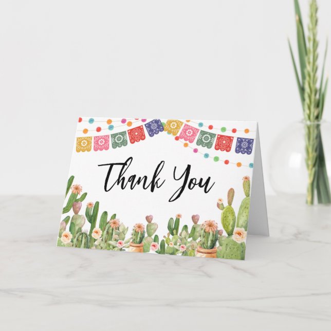 Taco Bout A Baby Fiesta Baby Shower Thank You Card (Front)