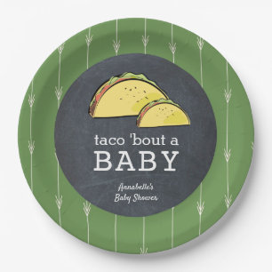 Taco Bout a Baby Fiesta Chalkboard Baby Shower Paper Plate