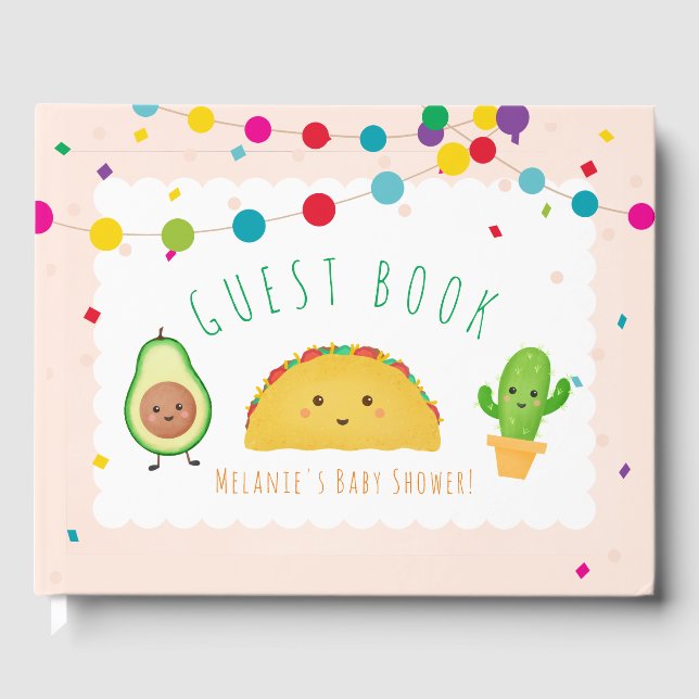 Taco bout a baby - fiesta theme baby shower  guest book (Front)