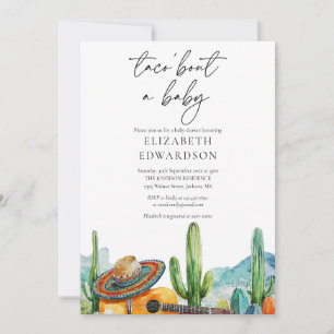 Taco Bout A Baby Fiesta Watercolor Baby Shower Invitation