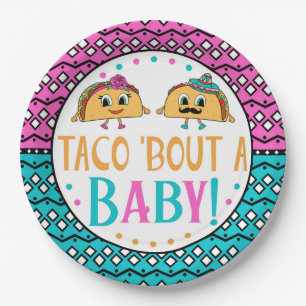Taco 'Bout A Baby! Gender reveal plates. Paper Plate
