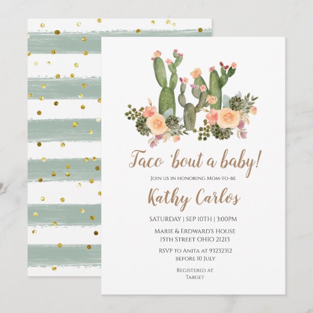 Taco ‘Bout A Baby Invitation (Front/Back)
