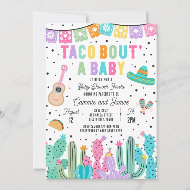 Taco Bout' A Baby Mexican Fiesta Baby Shower Invitation (Front)