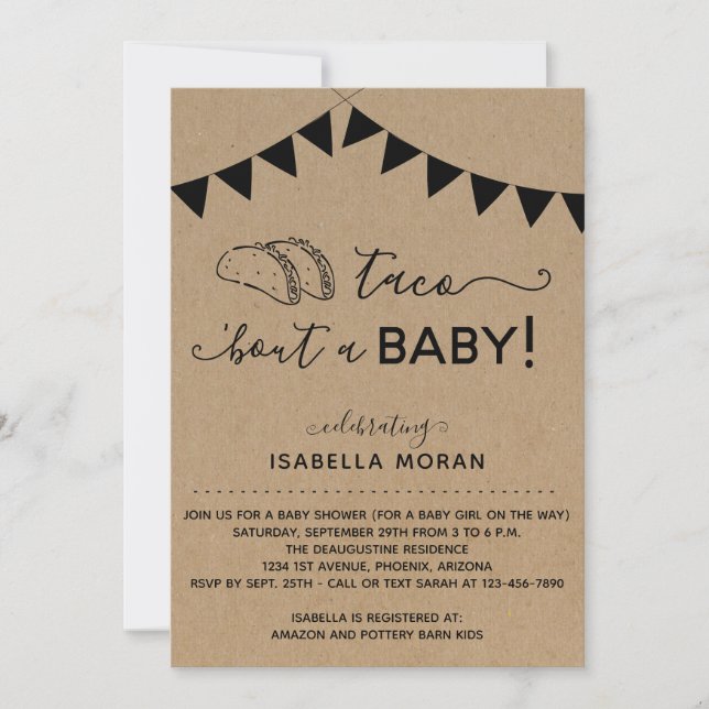 Taco 'Bout a Baby Shower Invitation (Front)
