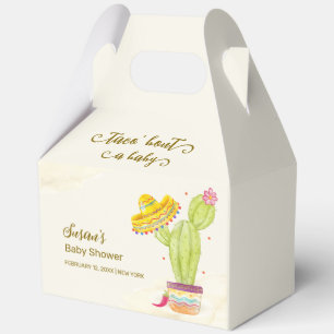 Taco 'Bout A Baby Watercolor Cactus Baby Shower  Favour Box