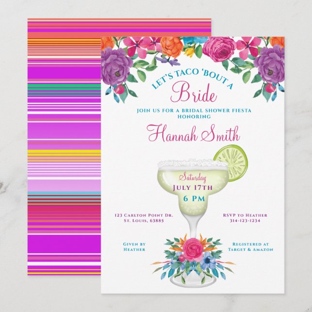 Taco Bout A Bride Bridal Shower Fiesta Invitation (Front/Back)