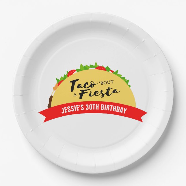 Taco 'Bout A Fiesta Paper Plate (Front)