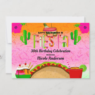 Taco Bout A Fiesta Tacos Margaritas Birthday Party Invitation