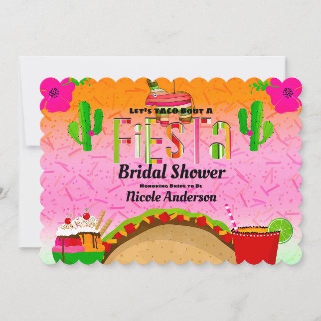 Taco Bout A Fiesta Tacos Margaritas Cinco De Mayo Invitation (Front)