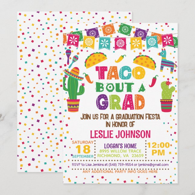 Taco Bout a Grad Invitation (Front/Back)