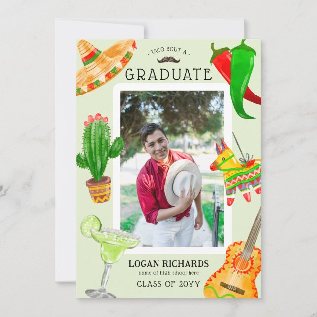 Taco bout a Graduate' Mexican Graduation Announcement (Front)