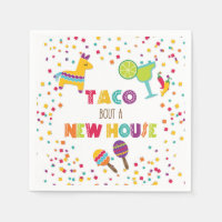 Taco Bout a New House Napkin - White