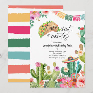 Taco 'Bout A Party 30th Birthday Fiesta Cactus Invitation