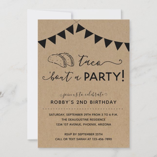 Taco 'Bout a Party Birthday Invitation (Front)
