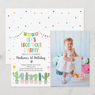 Taco Bout A Party Cactus Fiesta Birthday Invitation