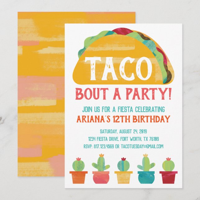 Taco Bout a Party Invitation (Front/Back)