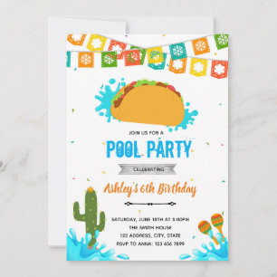 Taco Bout a Pool fiesta invitation
