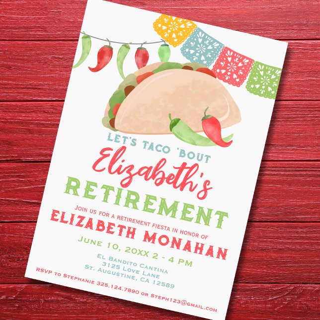 Taco Bout A Retirement Fiesta Retirement Invitation (Creator Uploaded)