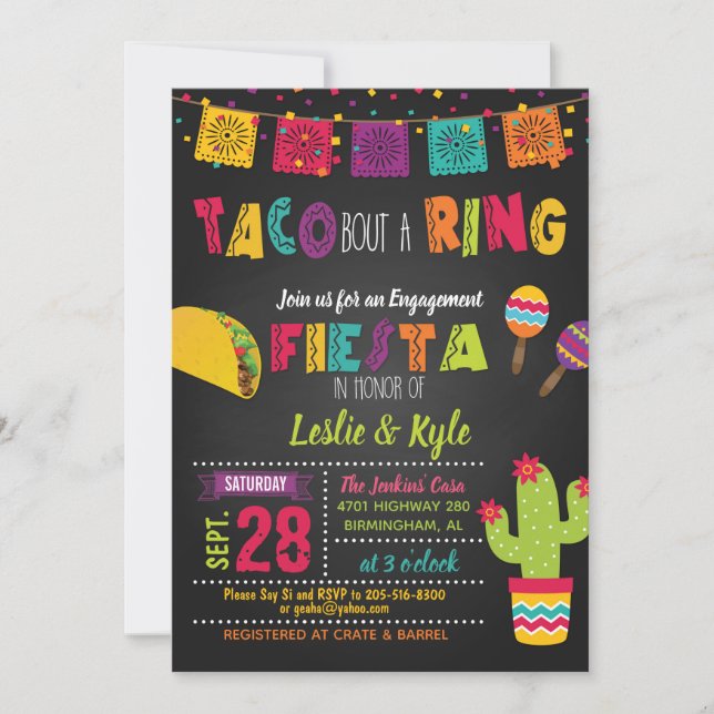 Taco Bout a Ring - Engagment/Couples Shower Invitation (Front)