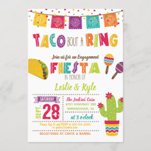 Taco Bout a Ring - Engagment/Couples Shower White Invitation