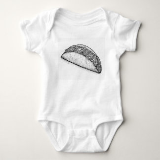 Taco 'Bout Adorable: Hand-Drawn Monochromatic Taco Baby Bodysuit