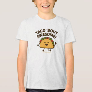 Taco 'Bout Awesome Happy Taco Design Tri-Blend Shirt
