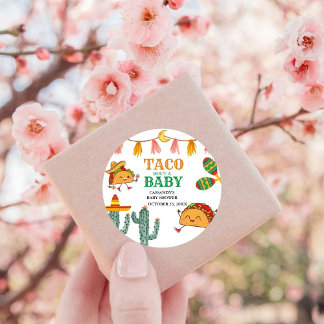 Taco bout Baby Mexican Baby Shower favours Classic Round Sticker