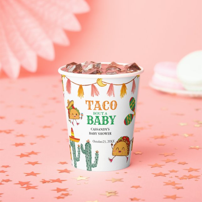 Taco bout Baby Mexican Baby Shower favours Paper Cups (Insitu)