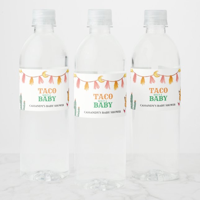 Taco bout Baby Mexican Baby Shower favours Water Bottle Label (Bottles)