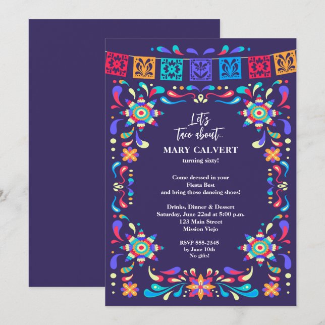 Taco Bout Birthday Party Invitation (Front/Back)