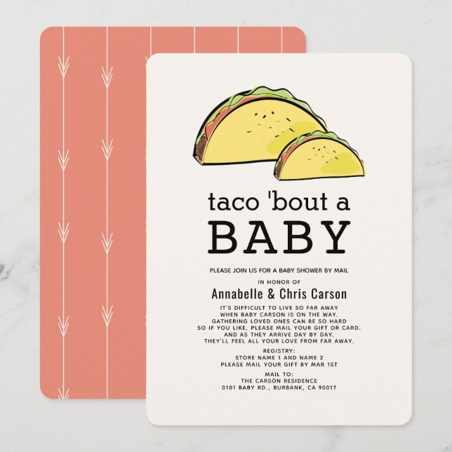 Taco Bout Fiesta Baby Shower by Mail Invitation (Front/Back)