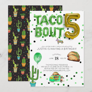 Taco Bout Five   Fifth Birthday Invitation