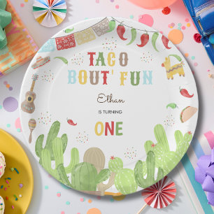 Taco bout' fun fiesta mexican first birthday paper plate