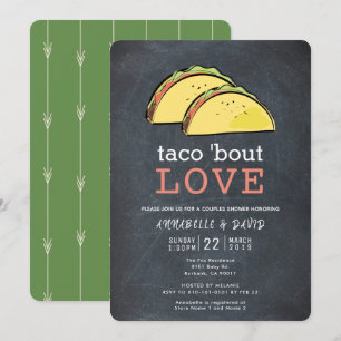 Taco Bout Love Black Chalkboard Couples Shower Invitation