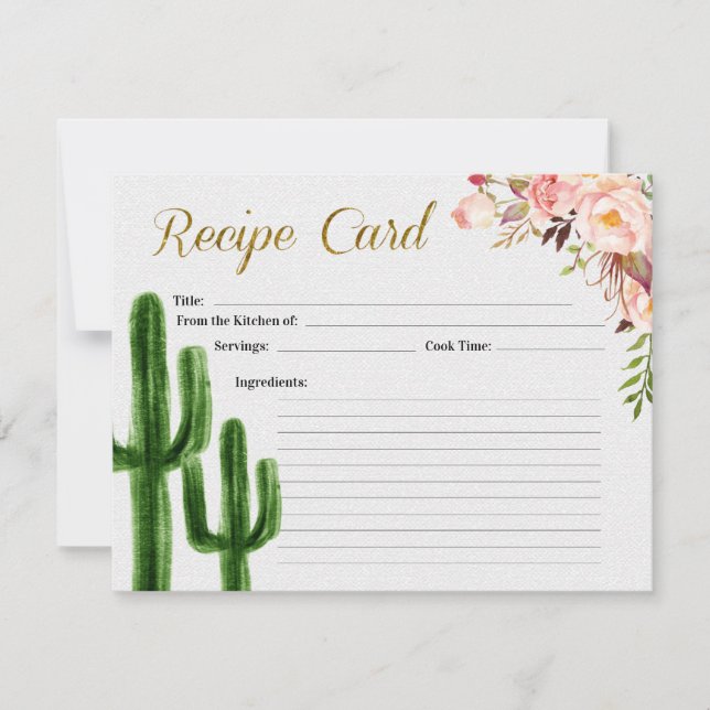 Taco bout Love Bridal Shower Recipe Card (Front)